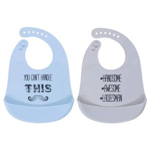 imageHudson Baby Unisex Baby Silicone Bibs Fancy One SizeMustache