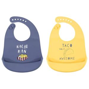 imageHudson Baby Unisex Baby Silicone Bibs Fancy One SizeNacho Man