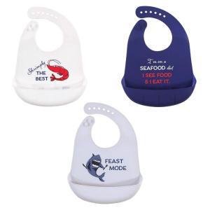 imageHudson Baby Unisex Baby Silicone Bibs Fancy One SizeSeafood