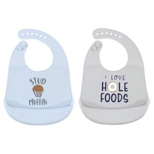 imageHudson Baby Unisex Baby Silicone Bibs Fancy One SizeStud Muffin 2pack
