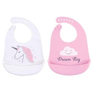 imageHudson Baby Unisex Baby Silicone Bibs Fancy One SizeUnicorn
