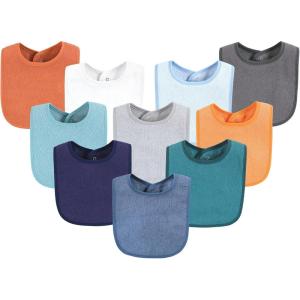 imageHudson Baby Unisex BabyDrooler Bib with Waterproof LiningBlue Orange