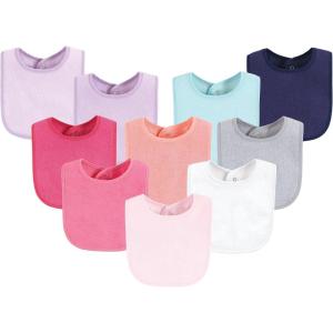 imageHudson Baby Unisex BabyDrooler Bib with Waterproof LiningPink Mint