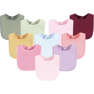 imageHudson Baby Unisex BabyDrooler Bib with Waterproof LiningPink Yellow