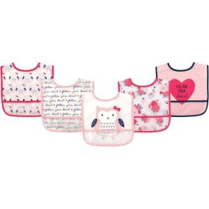 imageHudson Baby Waterproof Bib with Crumb Catcher PocketOwl