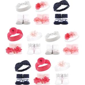 imageHudson Baby babygirls 20pc Headband and Socks GiftsetPink Navy