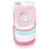 imageHudson Baby Unisex Baby Cotton Terry Drooler Bibs with Fiber Filling Girl Fox One SizePink Girl Woodland