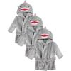 imageHudson Baby Unisex Baby Plush Animal Face Bathrobe Shark 09 Months Pack of 3