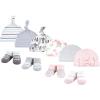 imageHudson Baby babygirls 10pc Cap and Socks SetRoyal Safari Pink Rose