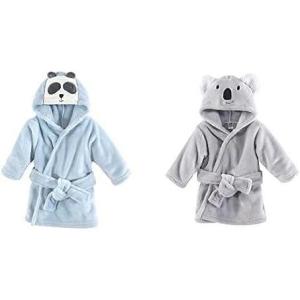 imageHudson Baby Boy Plush Animal Face Bathrobe 2Pack Alligator GiraffeModern Panda Koala