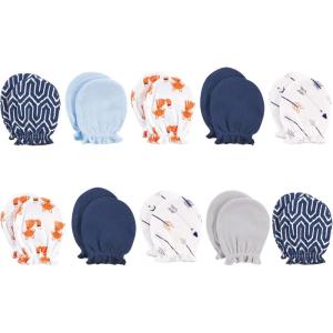 imageHudson Baby Unisex Baby Cotton Scratch MittensFoxes