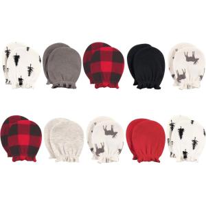 imageHudson Baby Unisex Baby Cotton Scratch MittensMoose