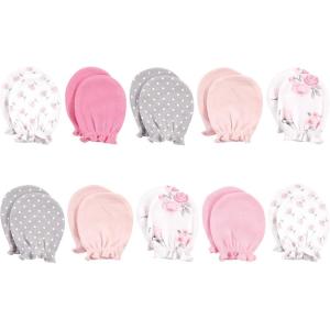 imageHudson Baby Unisex Baby Cotton Scratch MittensPink Floral
