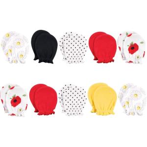 imageHudson Baby Unisex Baby Cotton Scratch MittensPoppy Daisy