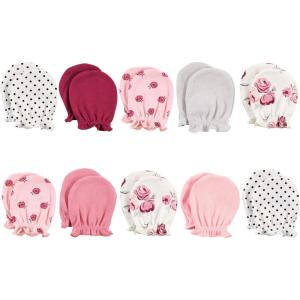 imageHudson Baby Unisex Baby Cotton Scratch MittensRose