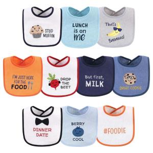 imageHudson Baby Unisex Baby Cotton Terry Drooler Bibs with Fiber Filling Girl Fox One SizeBoy Muffin