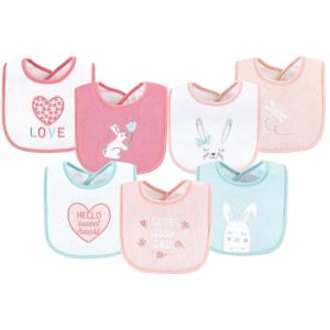 imageHudson Baby Unisex Baby Cotton Terry Drooler Bibs with Fiber Filling Girl Fox One SizeBunny