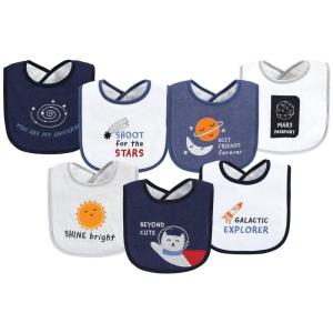 imageHudson Baby Unisex Baby Cotton Terry Drooler Bibs with Fiber Filling Girl Fox One SizeGalactic Explorer