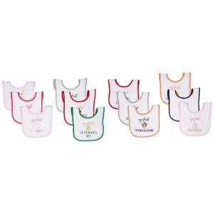 imageHudson Baby Unisex Baby Cotton Terry Drooler Bibs with Fiber Filling Girl Fox One SizeGirl Holiday