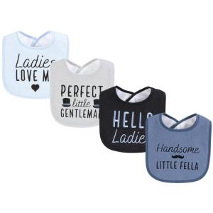 imageHudson Baby Unisex Baby Cotton Terry Drooler Bibs with Fiber Filling Girl Fox One SizeHandsome Fella