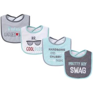 imageHudson Baby Unisex Baby Cotton Terry Drooler Bibs with Fiber Filling Girl Fox One SizePretty Boy Swag