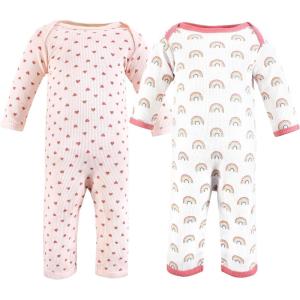imageHudson Baby Unisex Baby Thermal Coveralls 2pkCreative Rainbows