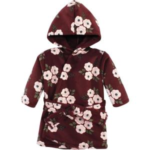 imageHudson Baby Unisex BabyMink with Faux Fur Lining Pool and Beach Robe CoverupsBurgundy Floral