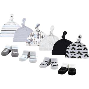 imageHudson Baby babygirls 10pc Cap and Socks SetRoyal Safari Mustache