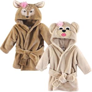 imageHudson Baby unisexbaby 2pc Plush Animal Face BathrobeFawn Miss Monkey