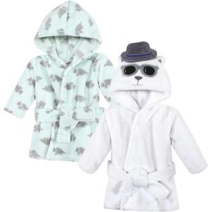 imageHudson Baby unisexbaby 2pc Plush Animal Face BathrobeTriceratops Handsome Bear