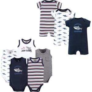 imageHudson Baby unisexbaby Cotton Bodysuits and Rompers 8pieceShark