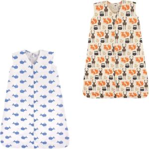 imageHudson Baby unisexbaby Cotton Sleeveless Wearable Sleeping Bag Sack BlanketWhale Forest