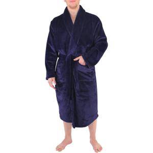 imageHudson Home Collection Baby Shawl Collar Plush Robe Navy Small Medium Sm