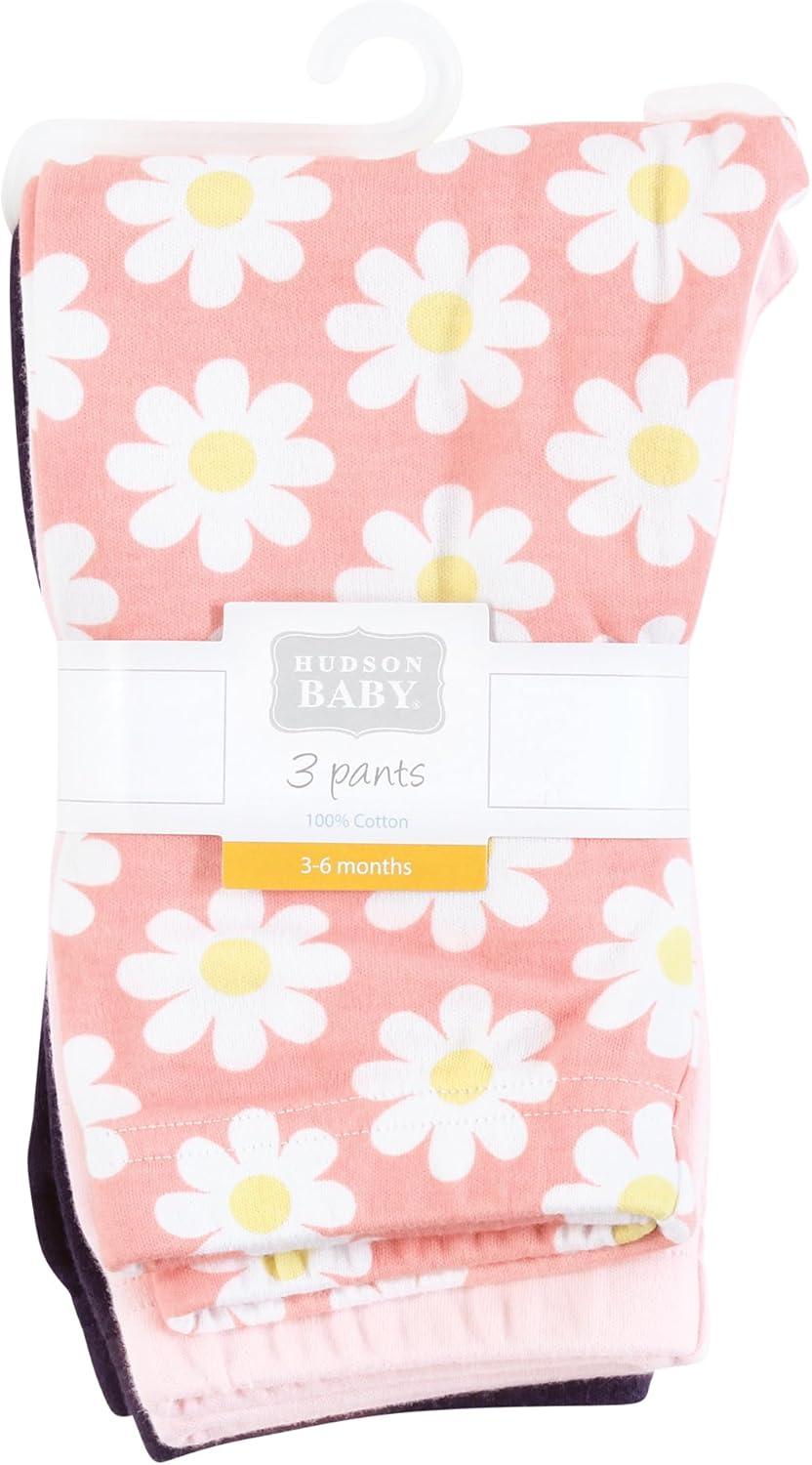 imageHudson Baby Baby Cotton Pants and LeggingsWhite Coral Daisy