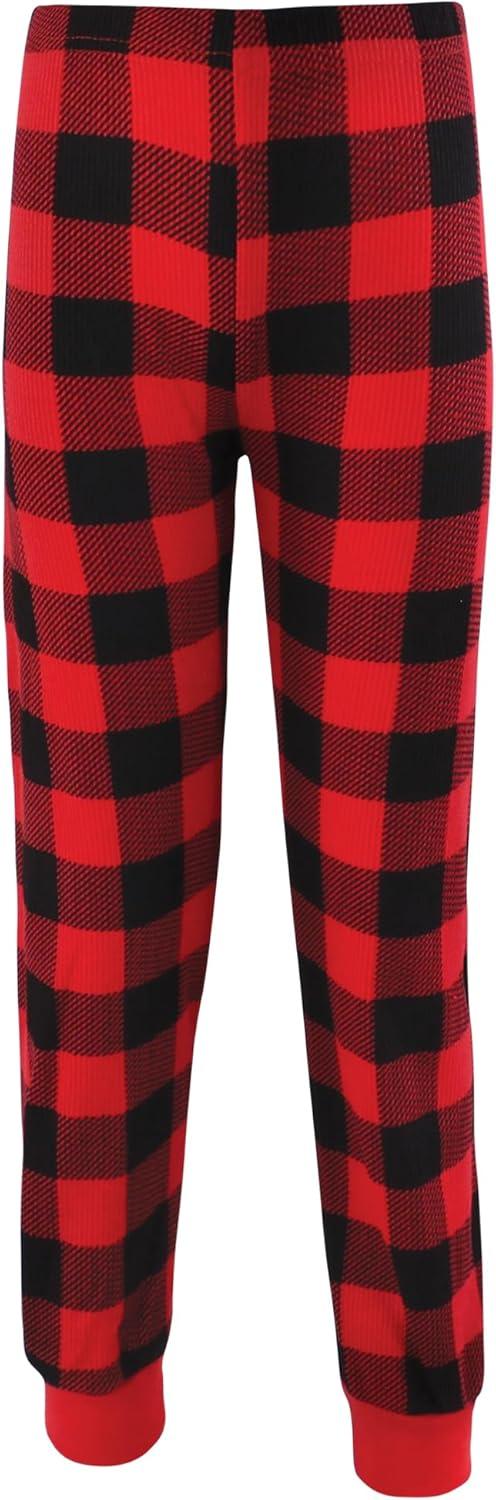 imageHudson Baby Girls Unisex Baby Thermal Long Underwear 2pc Set Heather Gray 8 YearsBuffalo Plaid