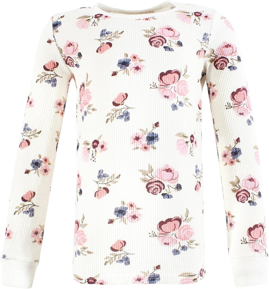 imageHudson Baby Girls Unisex Baby Thermal Long Underwear 2pc Set Heather Gray 8 YearsDusty Rose Floral