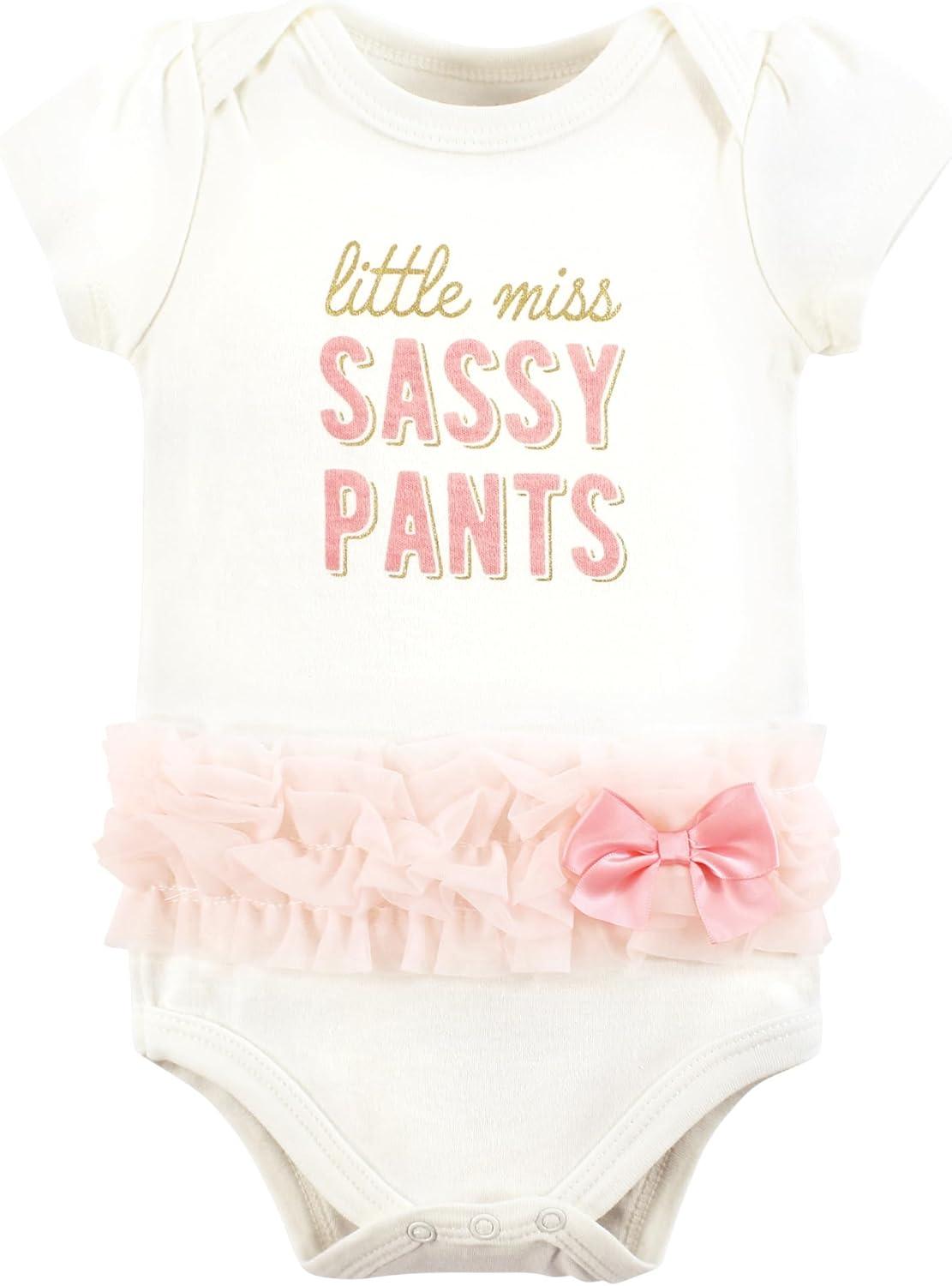 imageHudson Baby Unisex Baby Cotton Bodysuits Miss Sassy Pants 69 Months
