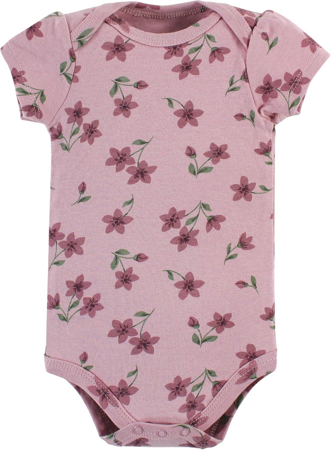 imageHudson Baby Unisex Baby Cotton Bodysuits Plum Wildflower 1824 Months