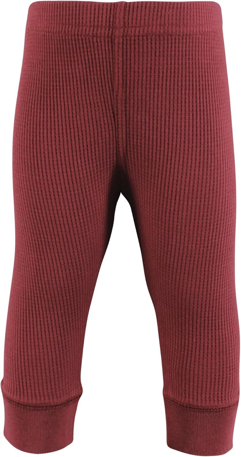 imageHudson Baby Unisex Baby Thermal Tapered Ankle Pants 4pk Acorn BotanicalAcorn Botanical