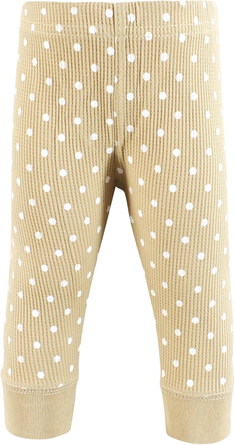 imageHudson Baby Unisex Baby Thermal Tapered Ankle Pants 4pk Acorn BotanicalAcorn Botanical
