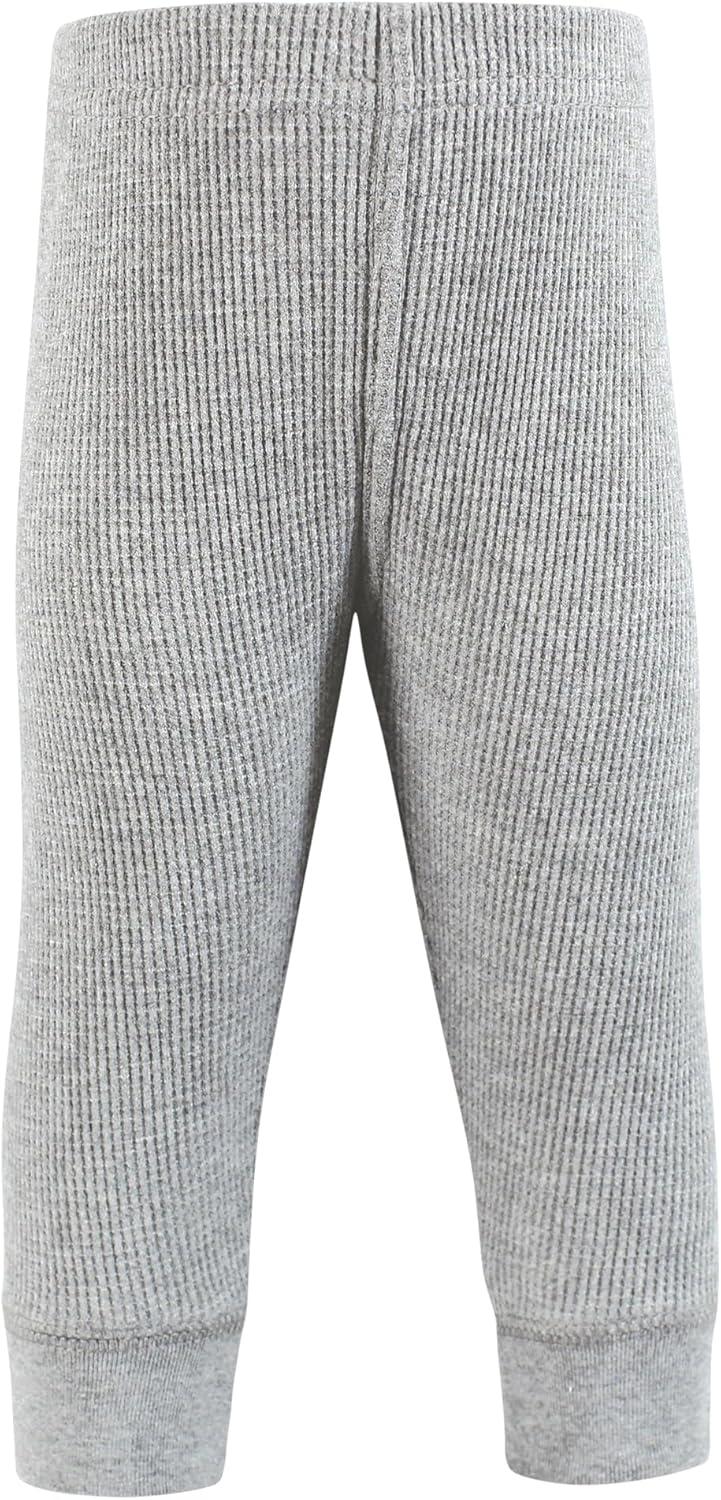 imageHudson Baby Unisex Baby Thermal Tapered Ankle Pants 4pk Acorn BotanicalBear Tree