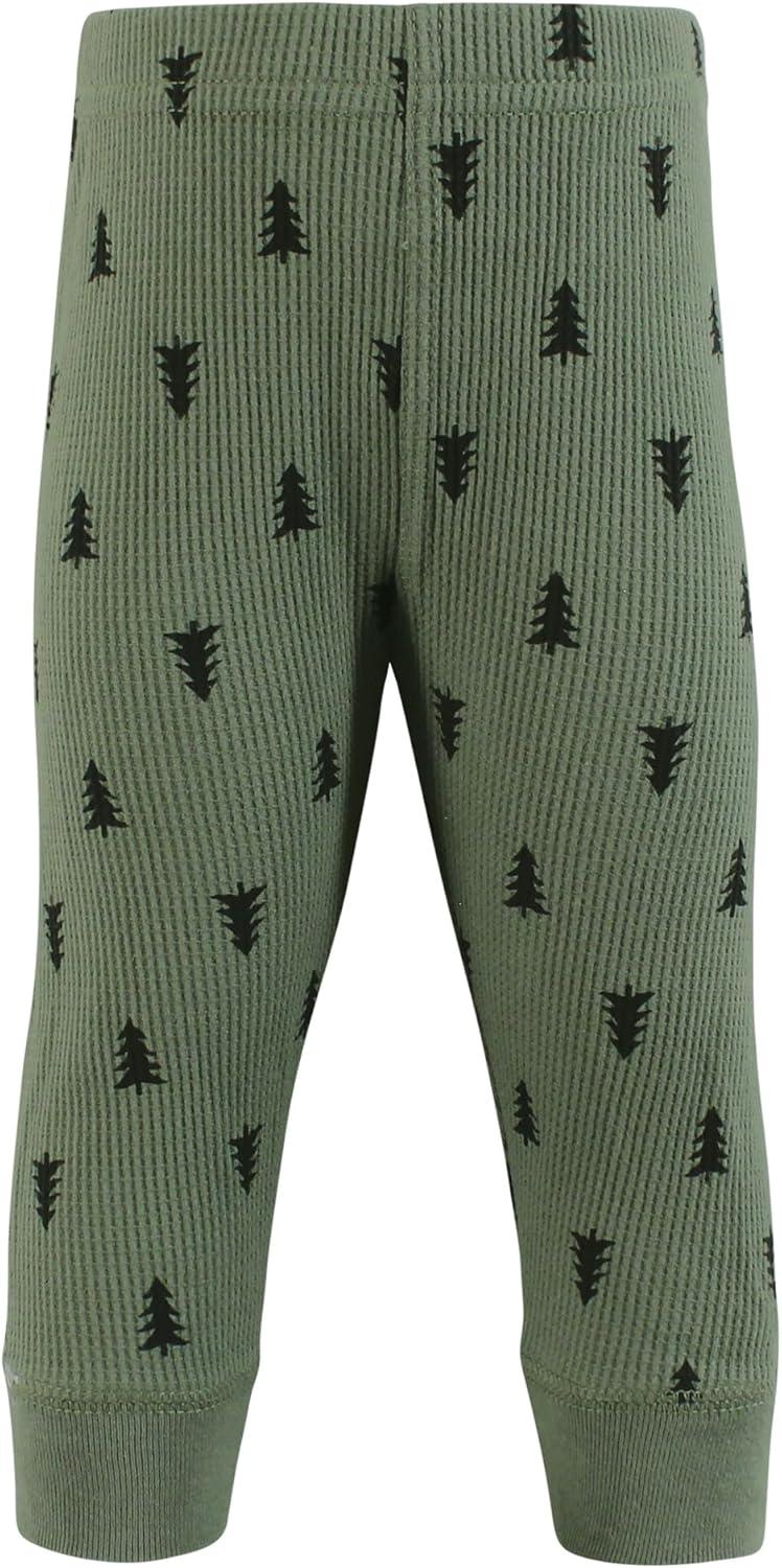 imageHudson Baby Unisex Baby Thermal Tapered Ankle Pants 4pk Acorn BotanicalBear Tree