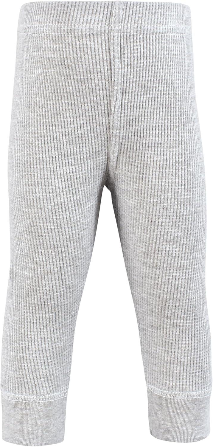 imageHudson Baby Unisex Baby Thermal Tapered Ankle Pants 4pk Acorn BotanicalBuffalo Plaid Moose