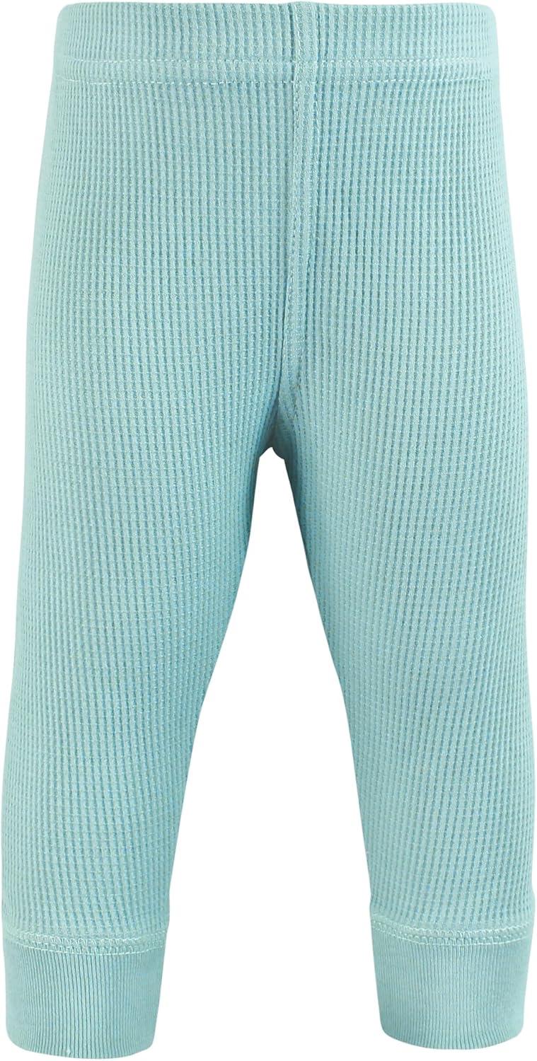 imageHudson Baby Unisex Baby Thermal Tapered Ankle Pants 4pk Acorn BotanicalCreative Rainbows