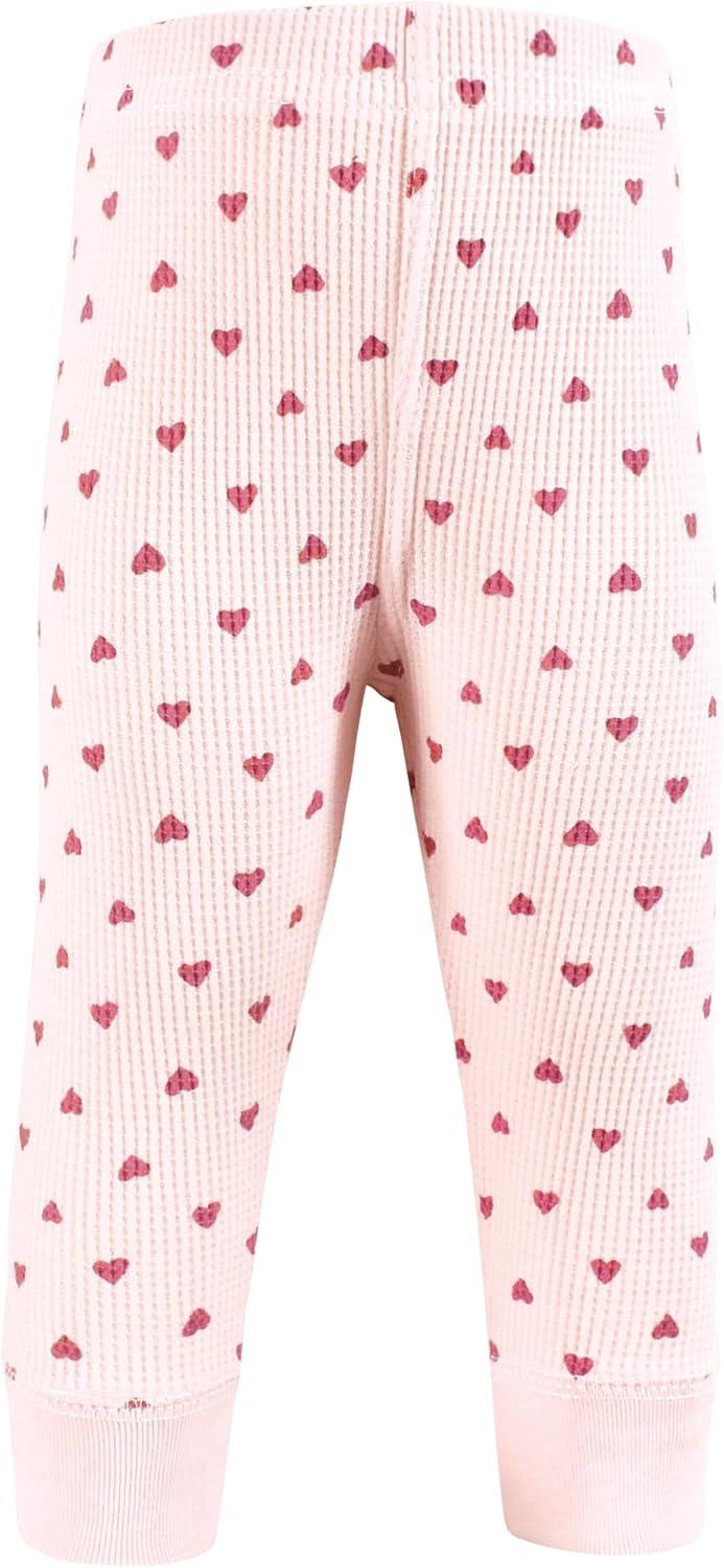 imageHudson Baby Unisex Baby Thermal Tapered Ankle Pants 4pk Acorn BotanicalCreative Rainbows