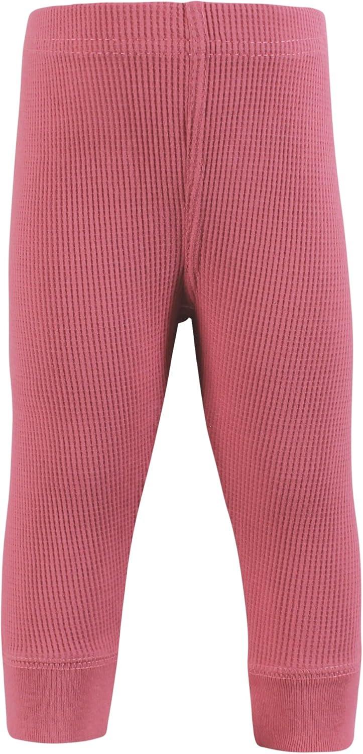 imageHudson Baby Unisex Baby Thermal Tapered Ankle Pants 4pk Acorn BotanicalCreative Rainbows