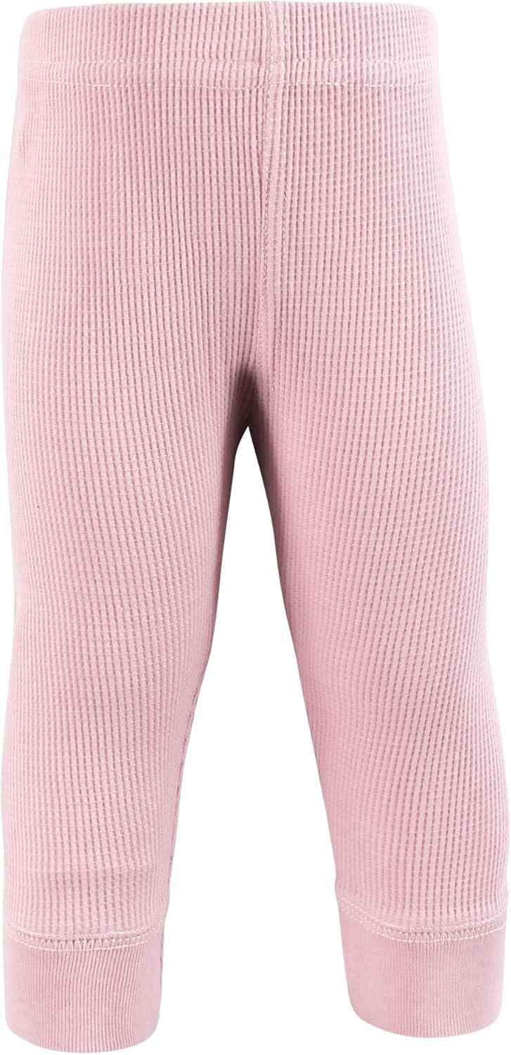 imageHudson Baby Unisex Baby Thermal Tapered Ankle Pants 4pk Acorn BotanicalDusty Rose Floral