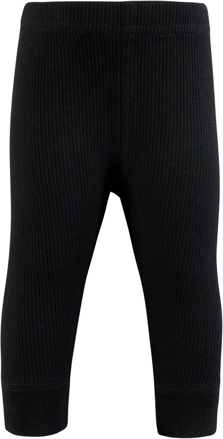 imageHudson Baby Unisex Baby Thermal Tapered Ankle Pants 4pk Acorn BotanicalSnowflake