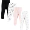 imageHudson Baby Unisex Baby Thermal Tapered Ankle Pants 4pk Acorn BotanicalSnowflake