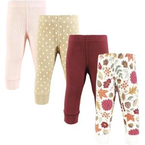 imageHudson Baby Unisex Baby Thermal Tapered Ankle Pants 4pk Acorn BotanicalAcorn Botanical